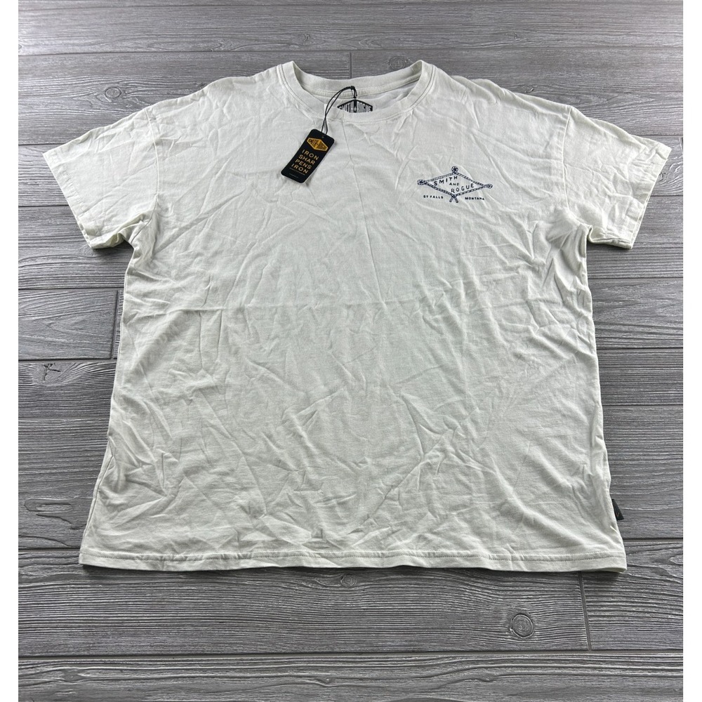 Smith & Rogue White Tee Diamond Rope Logo Womens Size XL NWT Tanguis Cotton